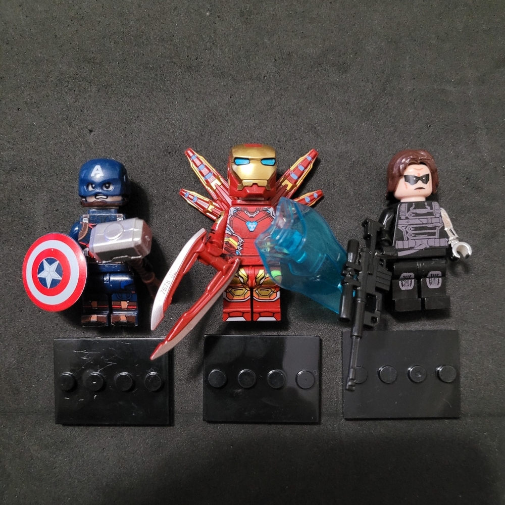 New Captain America, Ironman & Winter Soldier mini figure set
